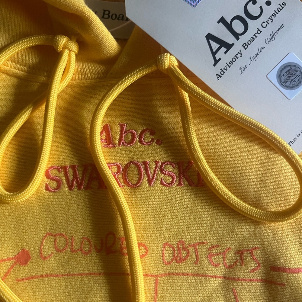 Advisory board crystals x Swarovski Yellow Hoodie NWT REAL Swarovski crystals